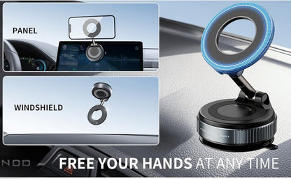 Mechanical Suction Cup MagSafe Magnetic Car Phone Holder(Black)