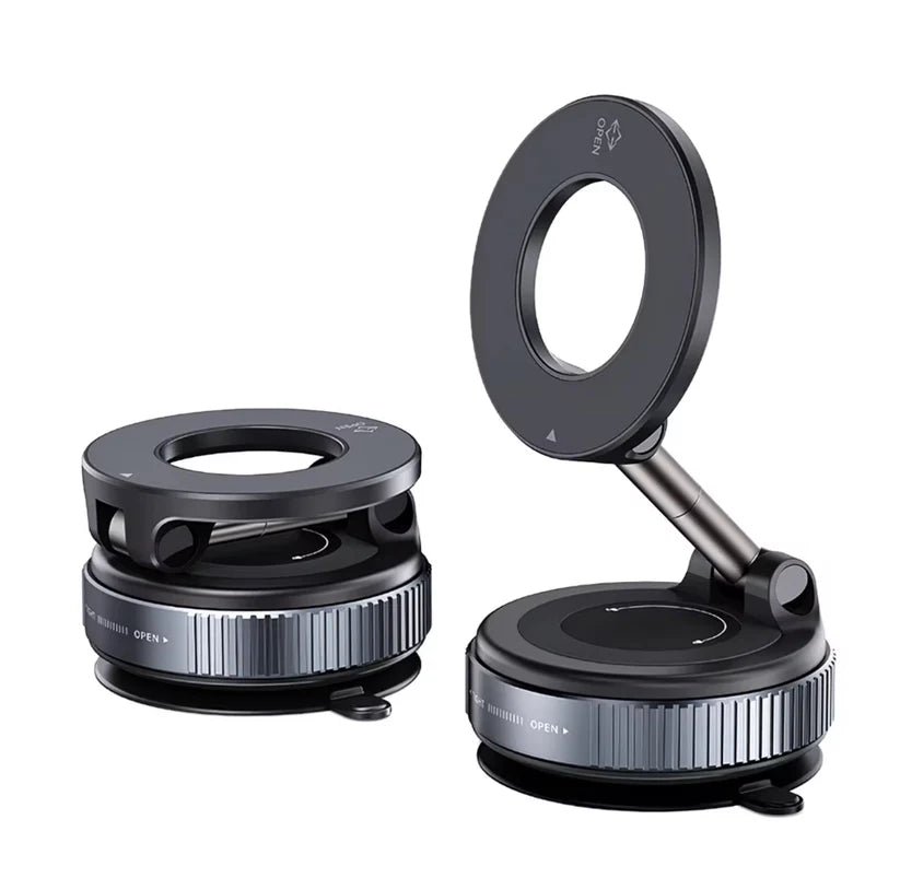 Mechanical Suction Cup MagSafe Magnetic Car Phone Holder(Black)