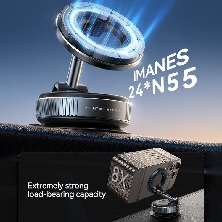 Mechanical Suction Cup MagSafe Magnetic Car Phone Holder(Black)